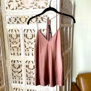 THEORY 100% Silk Camisole Mauve Blush Pink Size P
